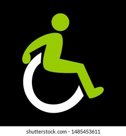 illustration of Man with 
wheel chair, sticker,tshirt print, vector illustration