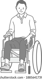Illustration eines Mannes im Rollstuhl