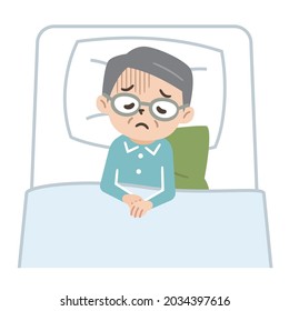 Illustration of a man who is bedridden and depressed