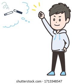 It is an illustration of a man who decided to quit smoking. Vector image.