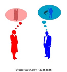 Illustration of man and woman