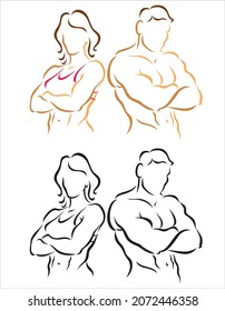 Illustration of Man and Woman Fit