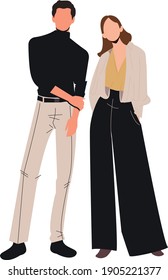 illustration of man and woman having prewedding photoshoot