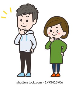 It is an illustration of the man and woman who are interested. Vector image.