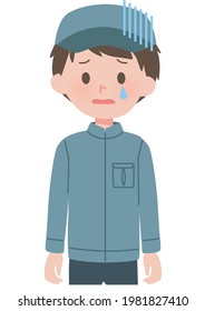 Illustration of a 
man of workers wearing work clothes