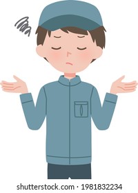 Ilustración de una 
hombre de trabajadores con ropa de trabajo
