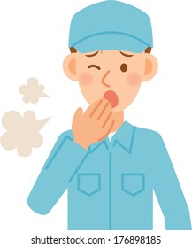 Illustration of a man working in factory