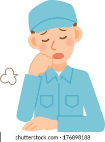 Illustration of a man working in factory