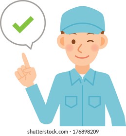Illustration of a man working in factory