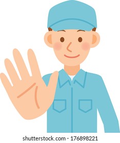 Illustration of a man working in factory