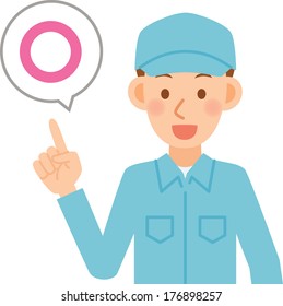 Illustration of a man working in factory