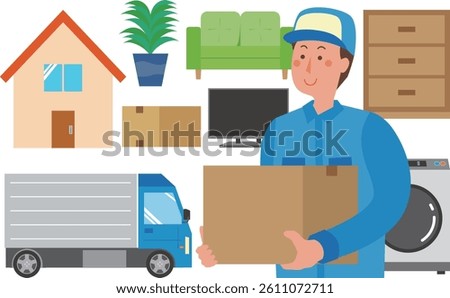 Illustration of a man working as a mover