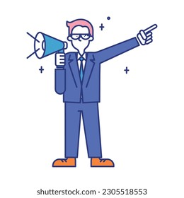 Es una ilustración de un hombre trabajando en la categoría de ventas técnicas.