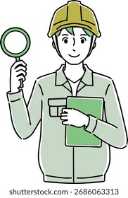 Ilustración de un hombre trabajando en ropa de trabajo