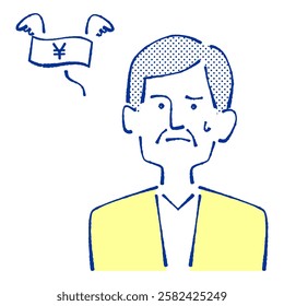 Illustration of a man worried about his money balance