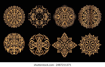 illustration of manadala to paint for adults . pattern of black background and luxury golden flower.eps

See large preview
Delete
