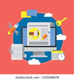 Illustration of management operation business 