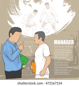 illustration of manager soccer.