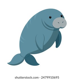 illustration of a manatee animal on white