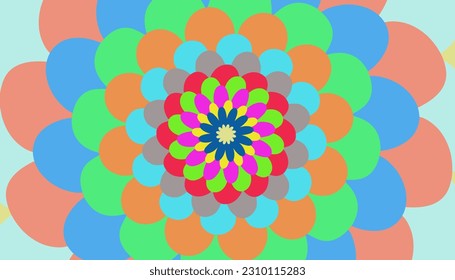 Illustration of mandala background with multi-colored motifs. Perfect for background posters, banners, advertisements, websites, book covers