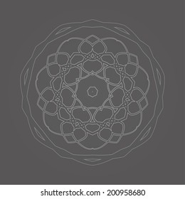 Illustration of mandala grey style