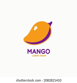 Illustration of a mango in a flat style. Isolated image on a light background. Vector icon.