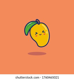 Illustration mango fruit, the cute illustration used for web, for infographic, icon web or mobile app, presentation icon, etc, editable eps file