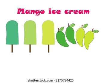 illustration of  mango ice cream  on white background