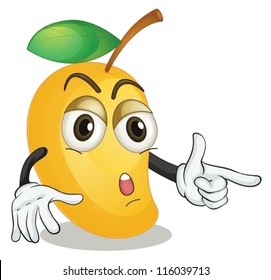 illustration of a mango on a white baackground