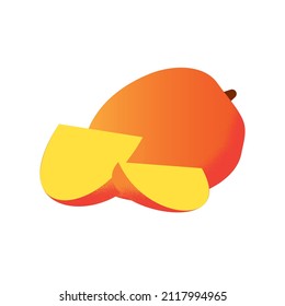 Illustration of mango. Mango on white background.