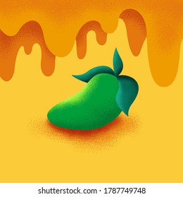 illustration of an mango with a yellow background