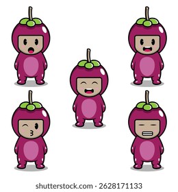The Illustration of Mangosteen Fruit Emoji