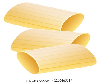 Illustration of Manicotti pasta on a white background