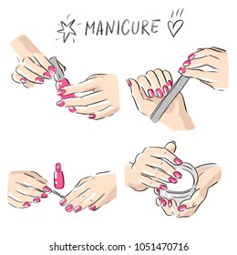 Illustration manicure beauty spa