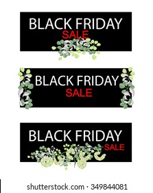 Illustration of Manila Tamarind or Pithecellobium Dulce Benth on Black Friday Shopping Banner for Start Christmas Shopping Season.