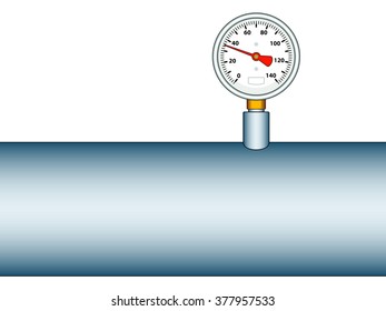 Illustration of the manometer on pipe icon