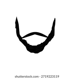 Ilustración de la barba y el bigote de un hombre. Diseño plano de una barba negra. Ilustración de dibujos animados del bigote de un hombre
