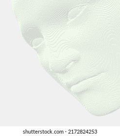 Ilustración de la cara de un hombre creada a partir de pequeños cubos. Enmascaramiento social anónimo. Concepto de tecnología y robótica. Ilustración vectorial 3D del arte Voxel.
