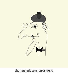 Illustration of a man's face in profile