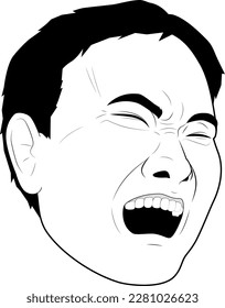 Illustration of a man's face shouting