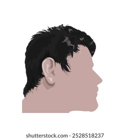 Ilustración de la cabeza de un hombre desde el lado