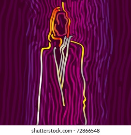 Illustration with a man`s stylization