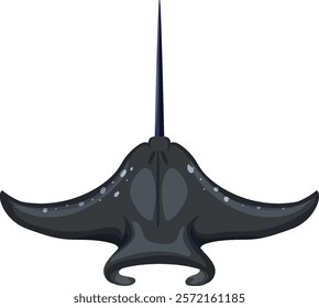 Illustration of a manta ray from above