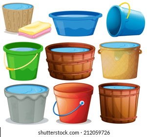 Illustration of many buckets