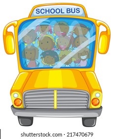 Illustration Of Many Children On A Bus