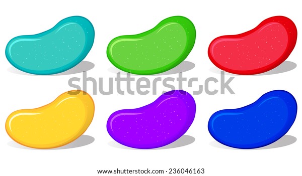 Illustration Many Colorful Jellybeans Stock Vector (Royalty Free) 236046163