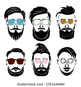 Illustration of many faces of different style.
