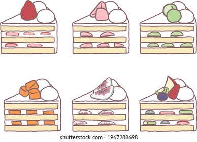 Illustration of many kind of fruit cake