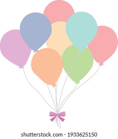 Illustration Of Many Pastel Colored Balloons