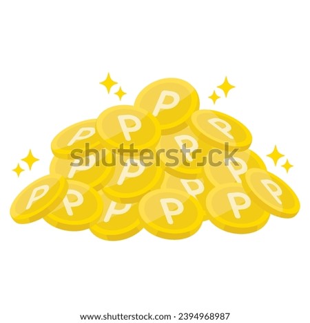 Illustration of many point coins
